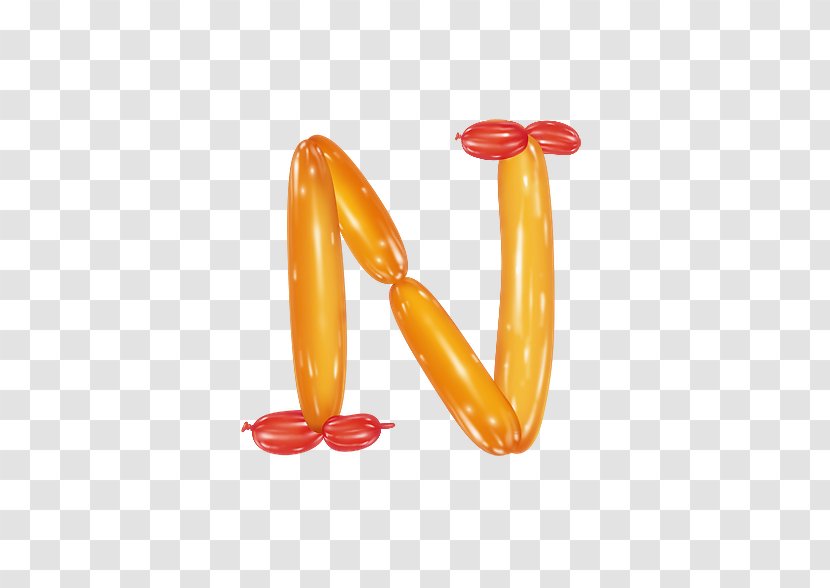 Letter Alphanumeric Alphabet - Orange - N Transparent PNG