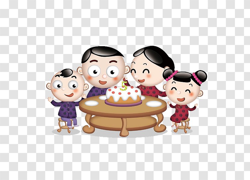 Family Birthday Cartoon Illustration - Cuisine - The That Ate Cake Transparent PNG