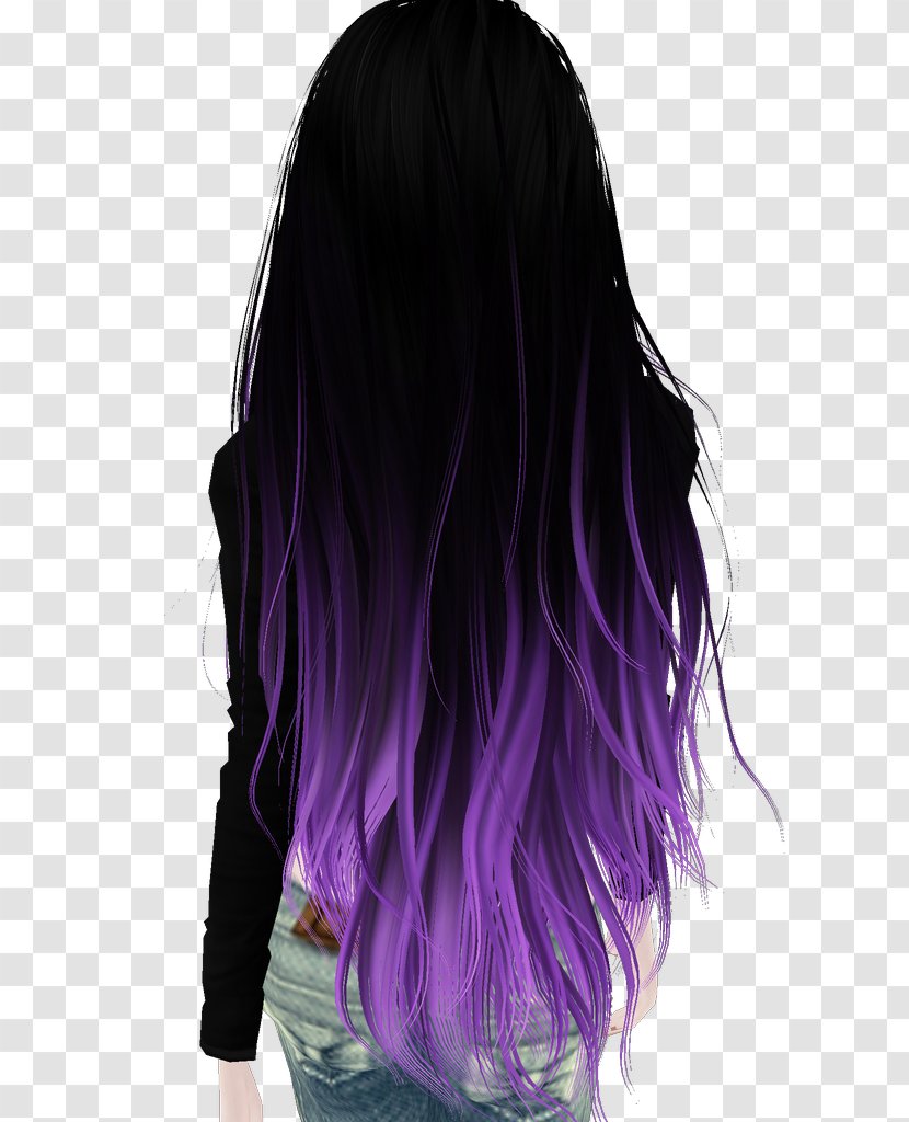 Black Hair Coloring Purple Brown Transparent PNG