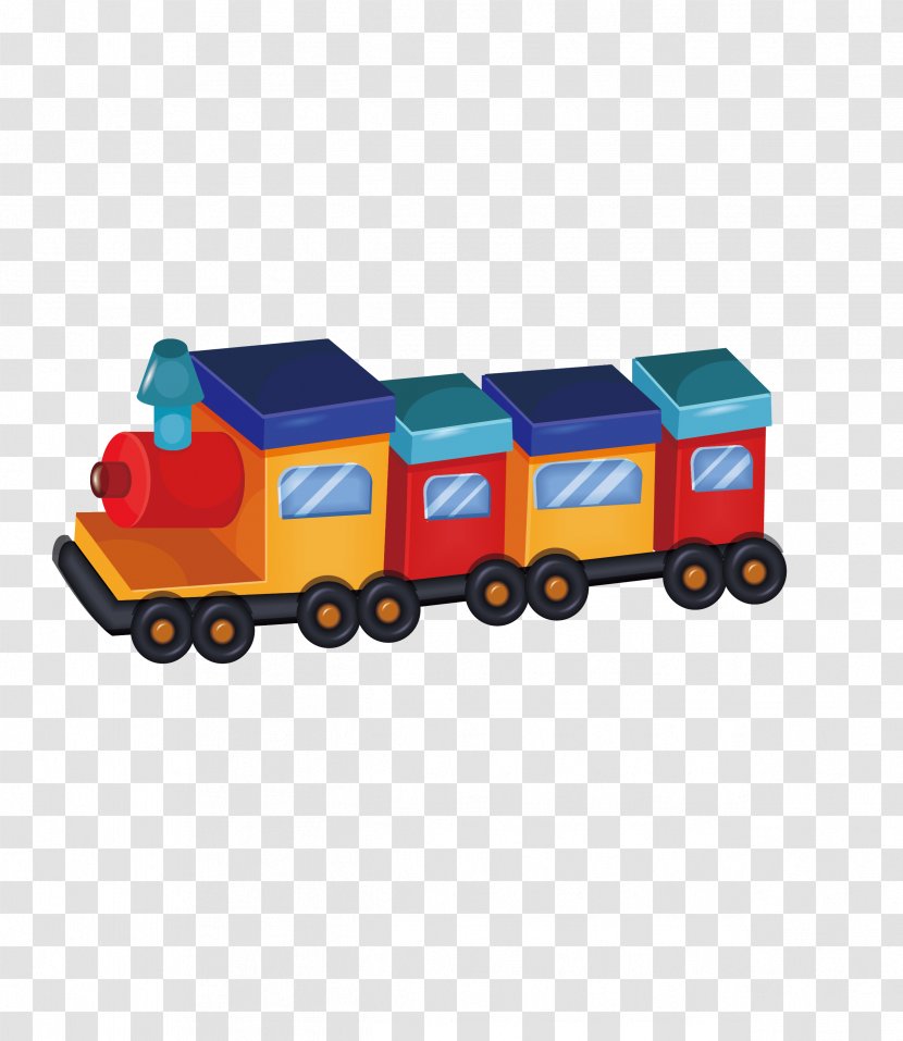 Stuffed Toy Child - Flat Design - Cartoon Train Vector Transparent PNG