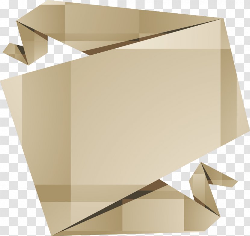 Paper Origami Photography Illustration - Papercutting - Vector Brown Tag Transparent PNG