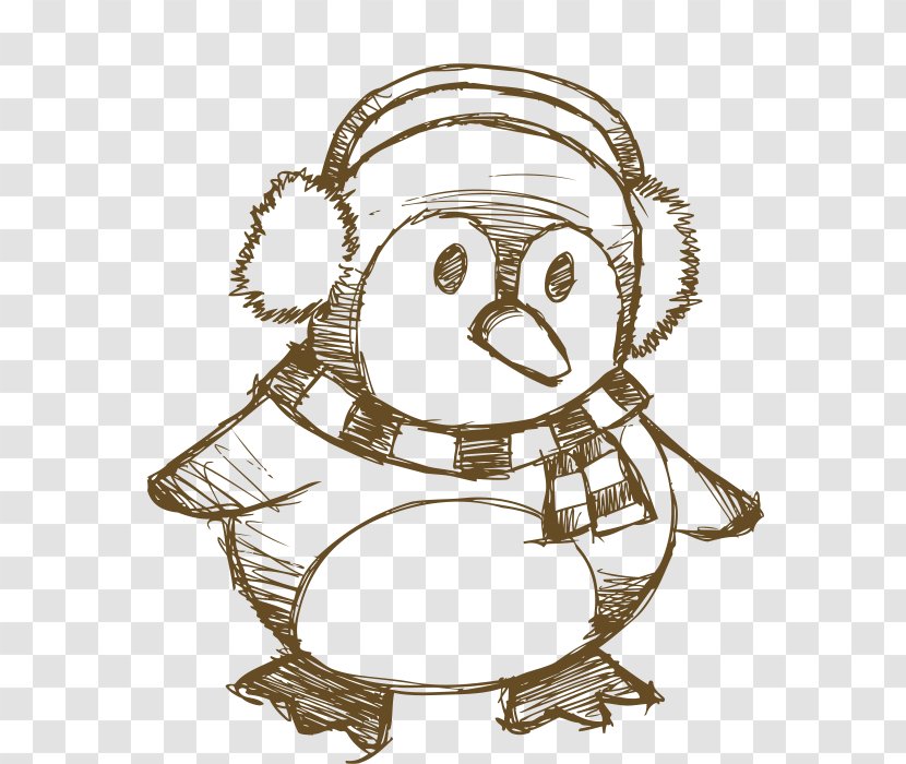 Penguin Reindeer Christmas Drawing Transparent PNG