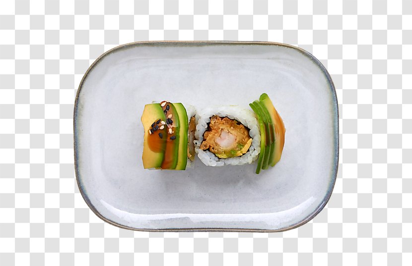 California Roll Plate Sushi Lunch Side Dish - Japanese Cuisine Transparent PNG