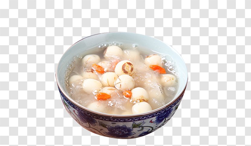 Tremella Fuciformis Fish Ball Congee Soup - Small Sweet White Fungus Transparent PNG