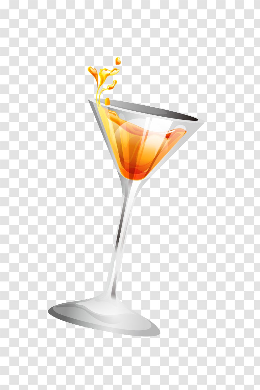 Orange Juice Wine Cocktail Martini - Classic - Beautiful Glass Transparent PNG