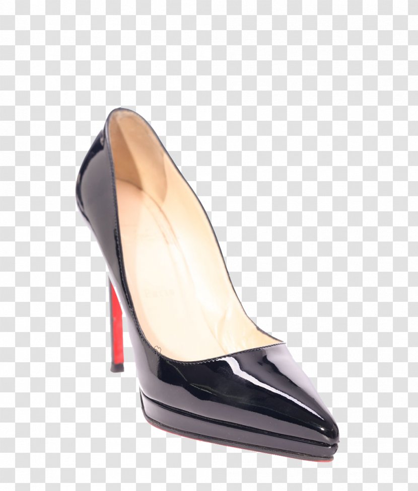 Shoe High-heeled Footwear France - Heel - A Shiny Black Shoes Transparent PNG