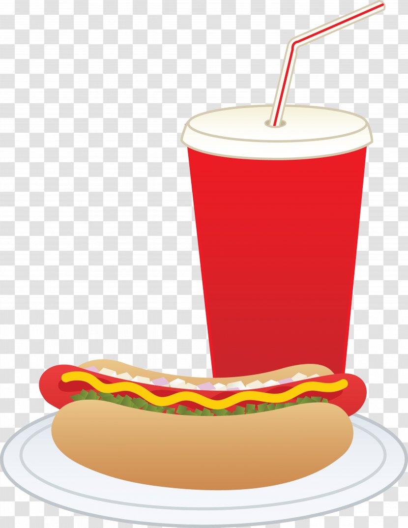 Fizzy Drinks Hot Dog French Fries Fast Food Hamburger - Bun Transparent PNG