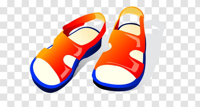 Slipper Sandal Flip-flops Shoe Clip Art - Cartoon Painted Sandals Transparent PNG