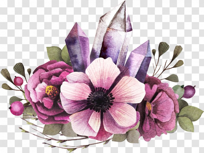 Floral Design Flower Watercolor Painting Clip Art - Purple Clusters And Irregular Graphs Transparent PNG