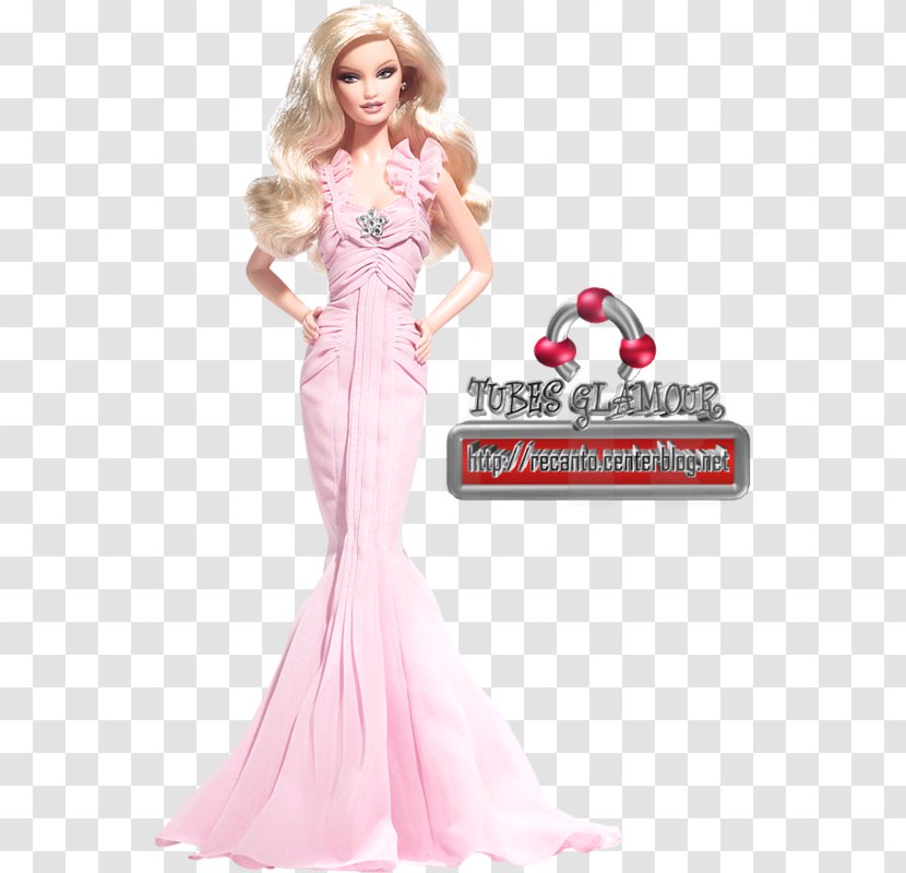 Pink Hope Barbie Doll Ken Dress - Gown Transparent PNG