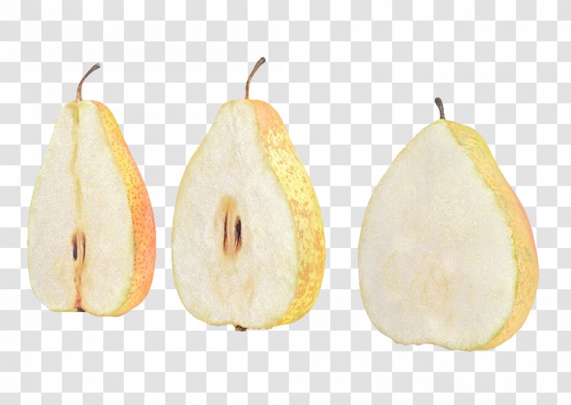 Pear - Fruit - Three Pieces Of Snow With Core Transparent PNG