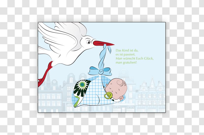 Birth In Memoriam Card Infant Child White Stork - Silhouette Transparent PNG