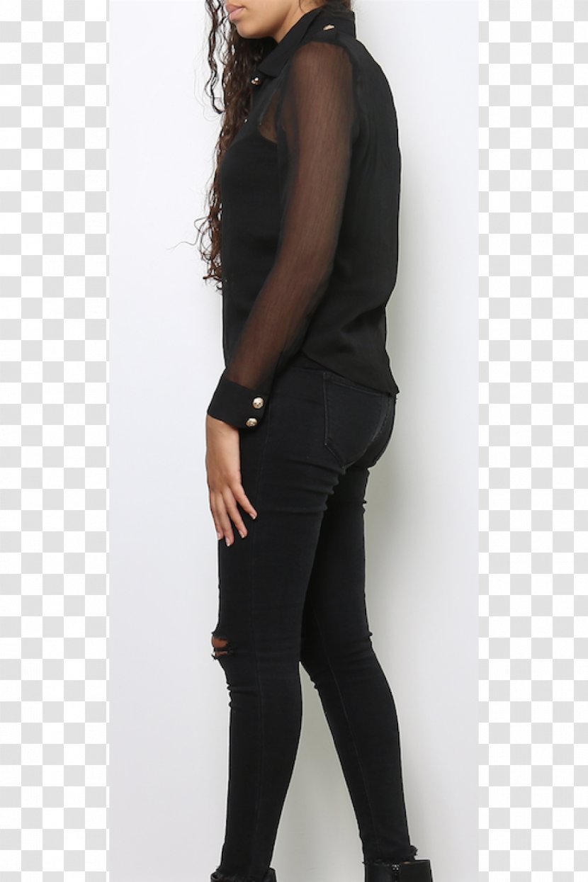 Jeans Shoulder Leggings Sleeve Black M - Trousers Transparent PNG