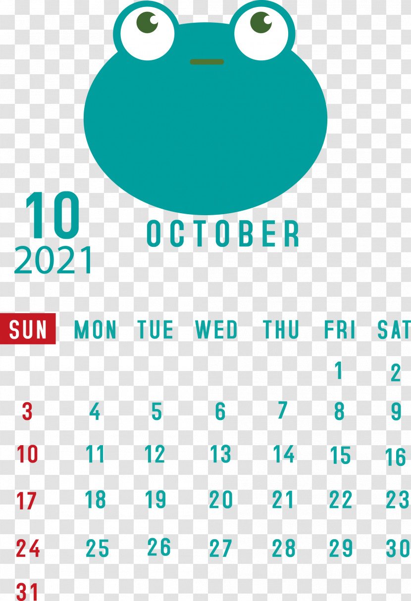 October 2021 Printable Calendar October 2021 Calendar Transparent PNG