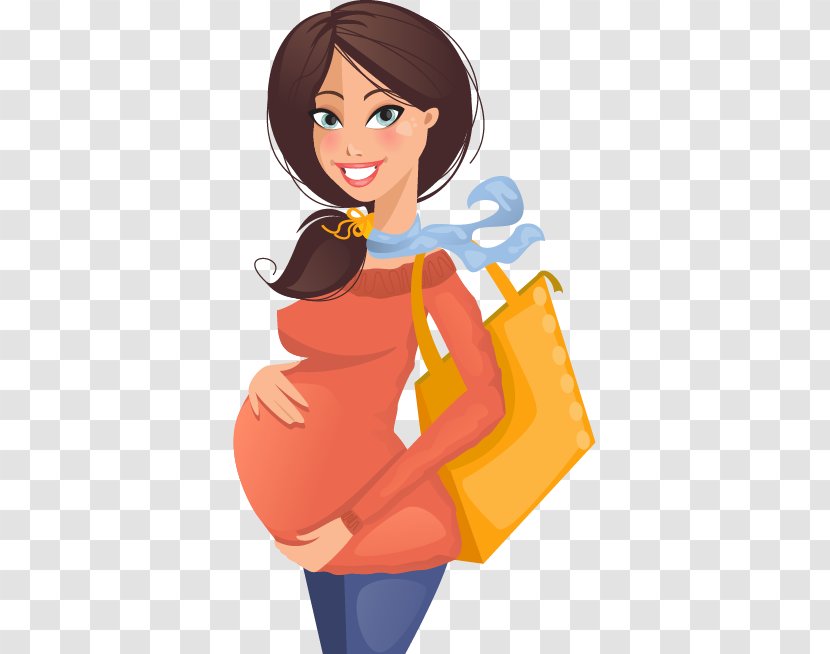 Pregnancy Woman Childbirth Illustration - Heart - Cartoon Pregnant Women Vector Material Transparent PNG