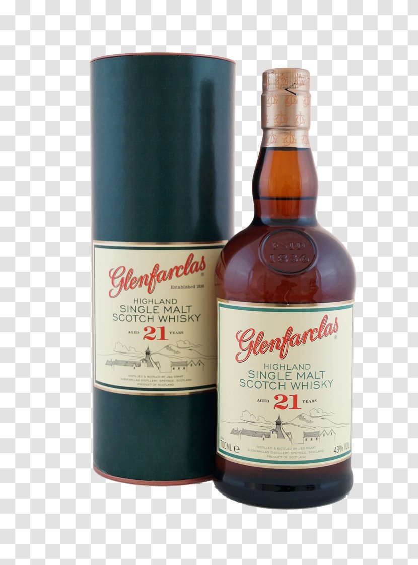 Liqueur Whiskey Speyside Single Malt Whisky Scotch - Glenfarclas Distillery - Bottle Transparent PNG