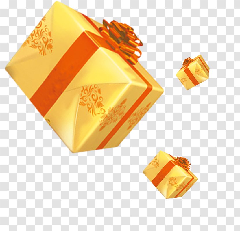 Gift Box Clip Art - Yellow - Golden Double Eleven Creative Transparent PNG