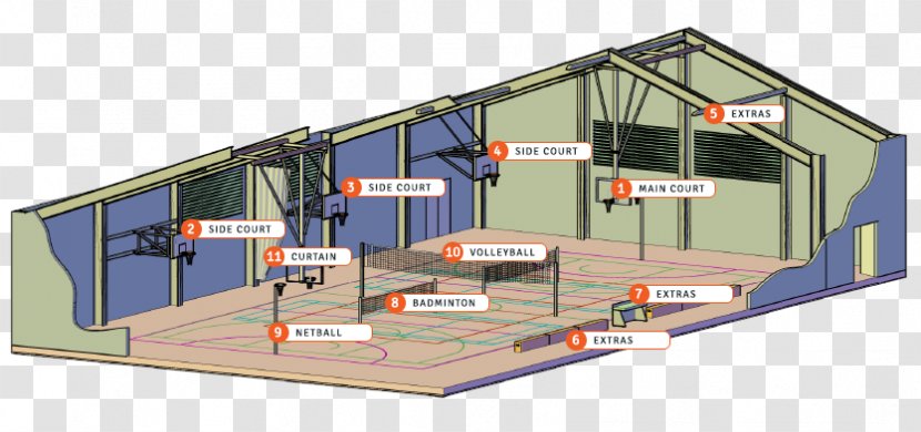Roof Line Angle Real Estate - Structure - Netball Court Transparent PNG
