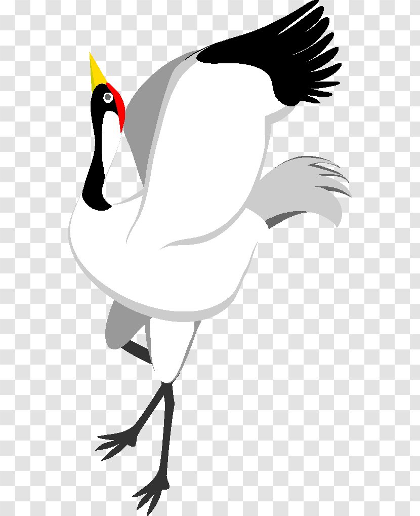 Black And White Duck Red-crowned Crane Clip Art - Tail - Kleinbild Film Transparent PNG