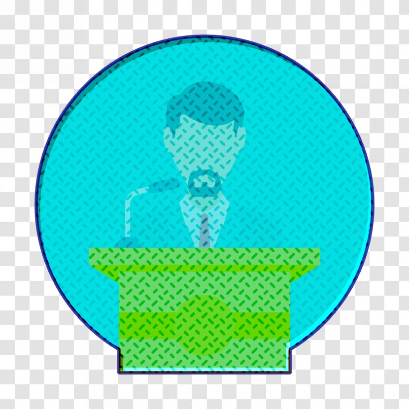 Conference Icon Education Speaker - Green - Aqua Turquoise Transparent PNG