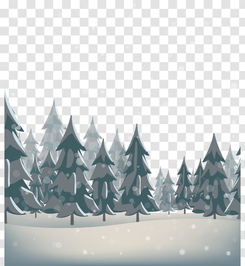 Snow Pine - Tree - Vector Forest Transparent PNG