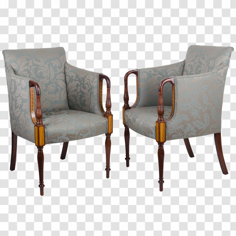 Club Chair Sheraton Style Furniture Upholstery - Mahogany Transparent PNG