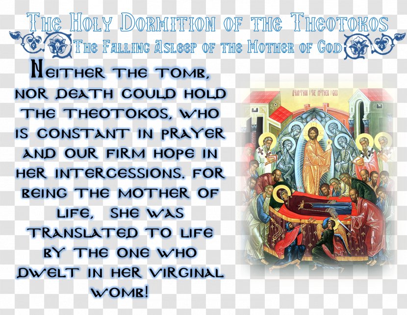 Dormition Of The Mother God Organism Line Font - Theotokos - Orthodox Holy Saturday Transparent PNG