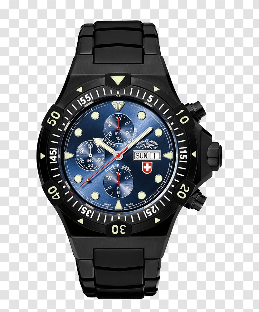 Automatic Watch Eco-Drive Blue Chronograph - Navy Transparent PNG