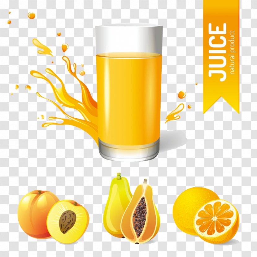 Juicer Poster Illustration - Food - Yellow Fruit And Juice Transparent PNG