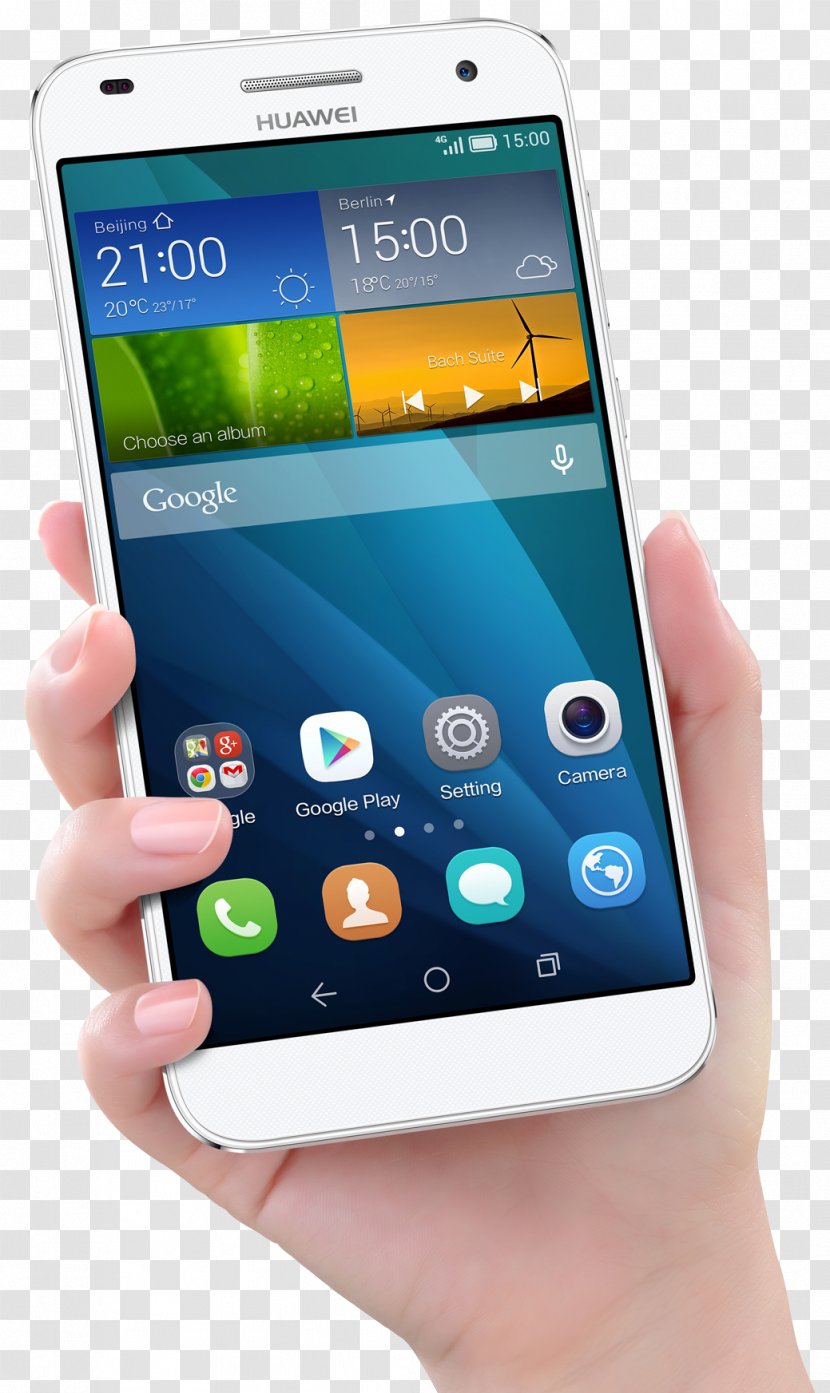 Huawei Ascend Smartphone - Hand Holding Transparent PNG