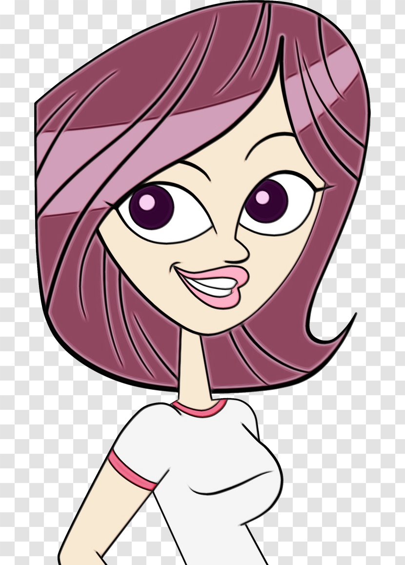 Cartoon Face Head Pink Nose - Violet - Forehead Transparent PNG