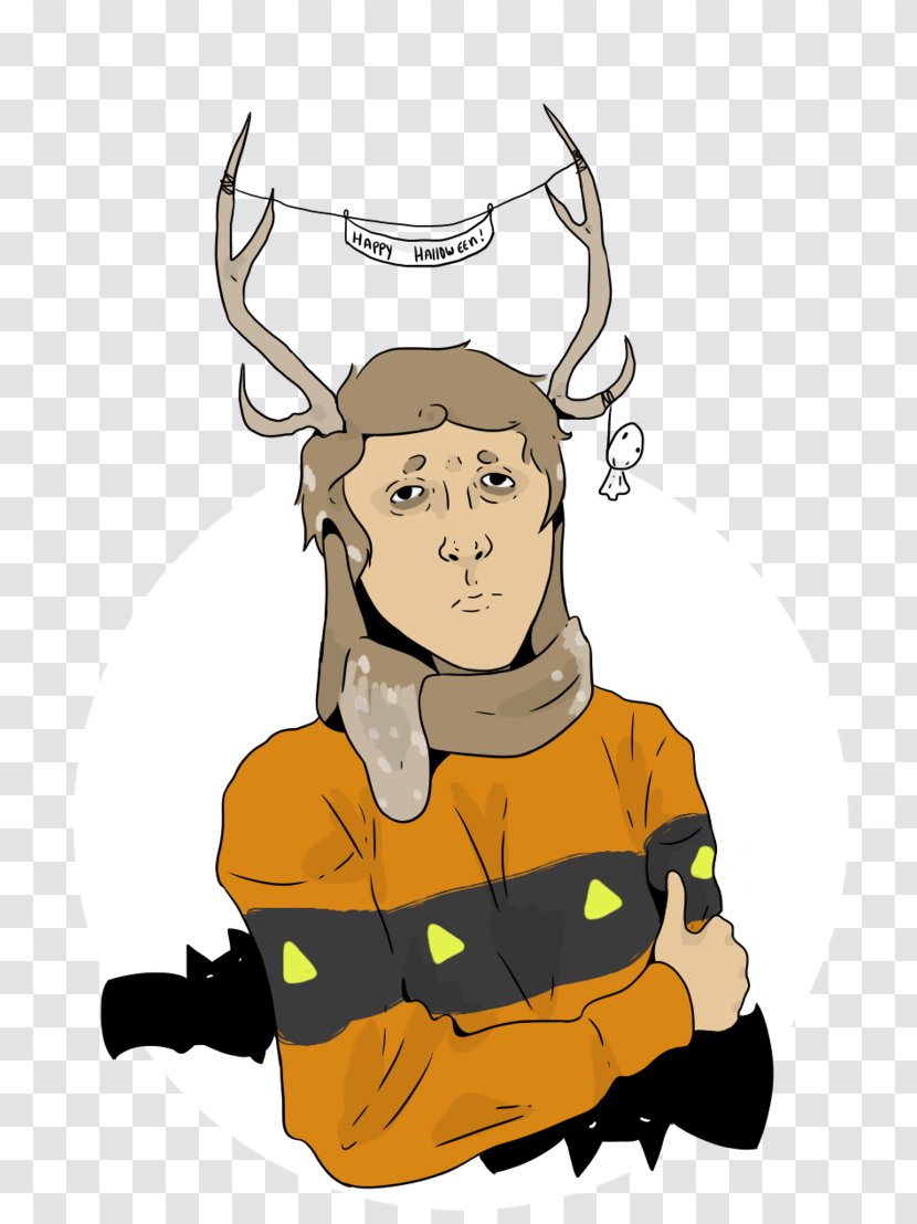 Reindeer Clip Art Illustration Antler Headgear - Character - Halloween Stationary Transparent PNG