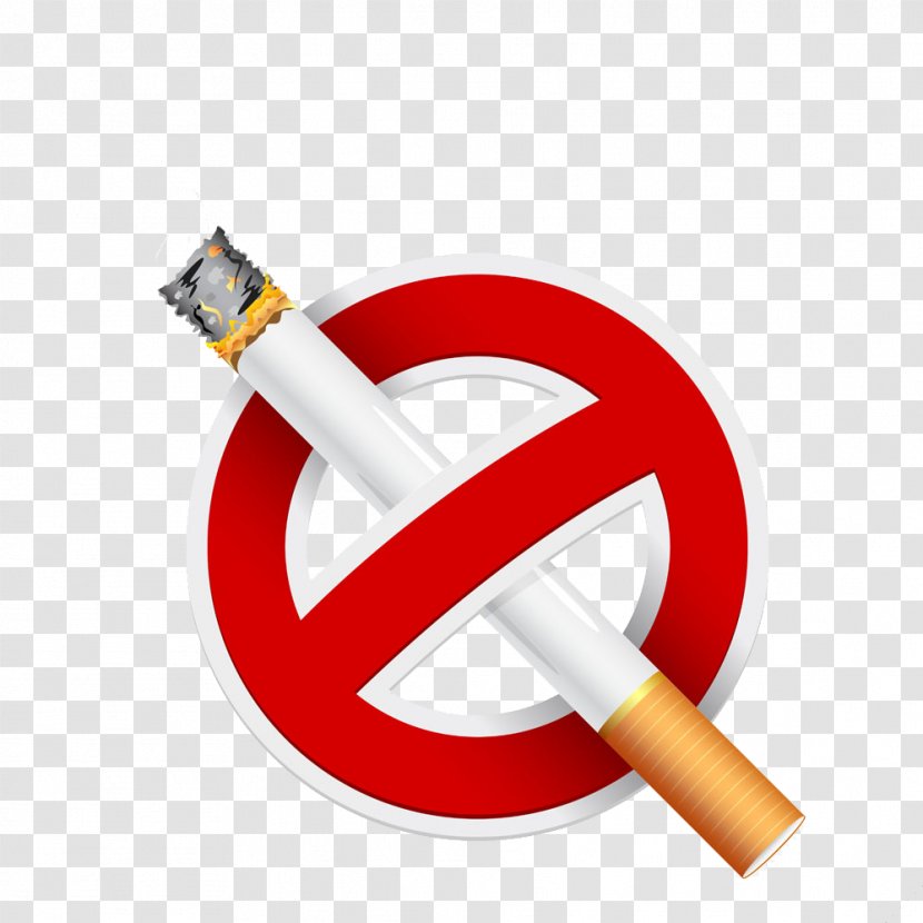 Smoking Ban Sign Cessation - Cartoon - Creative Quitting Logo Image Transparent PNG