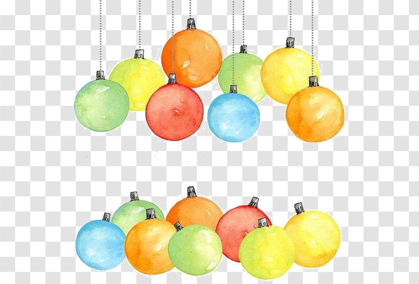 Christmas Ornament Watercolor Painting Card Clip Art - Tree - Ball Transparent PNG