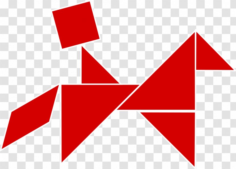 Tangram Triangle Wikimedia Commons Parallelogram - Red Transparent PNG