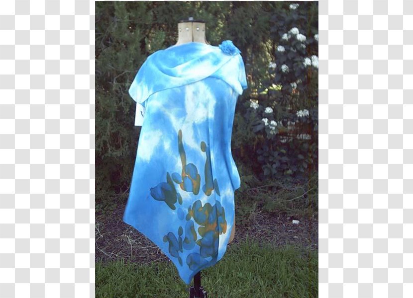Electric Blue Turquoise Cobalt Silk - Hand Painted Transparent PNG