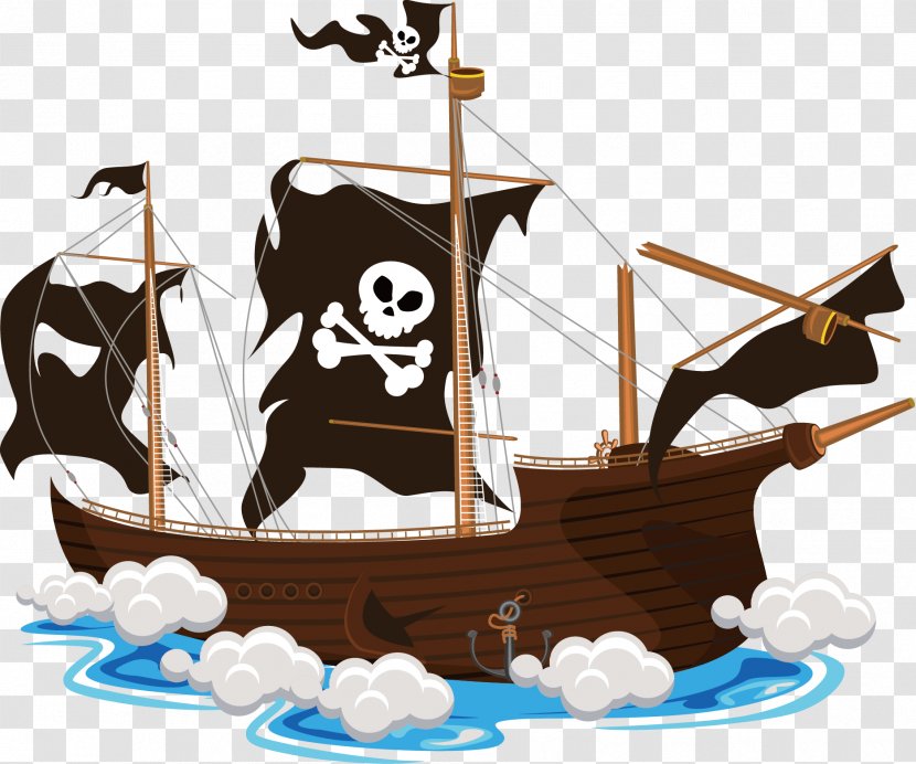 Piracy Clip Art - Vector Cartoon Skull Ship Transparent PNG