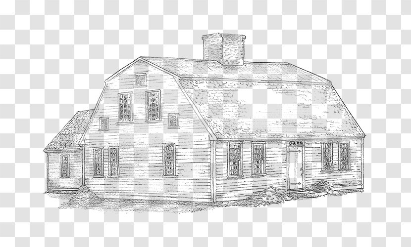 House Cottage Barn Log Cabin Sketch - Shed Transparent PNG