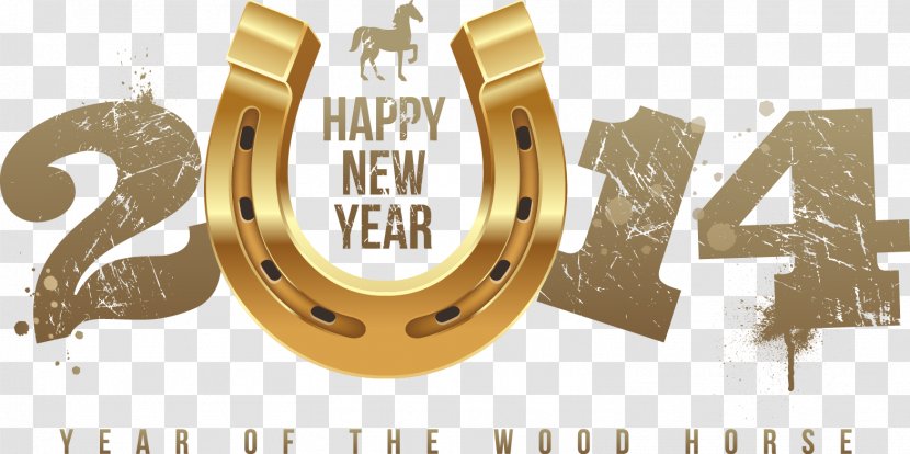 Horse New Year's Day Equestrian Clip Art - Gold - Year Transparent PNG