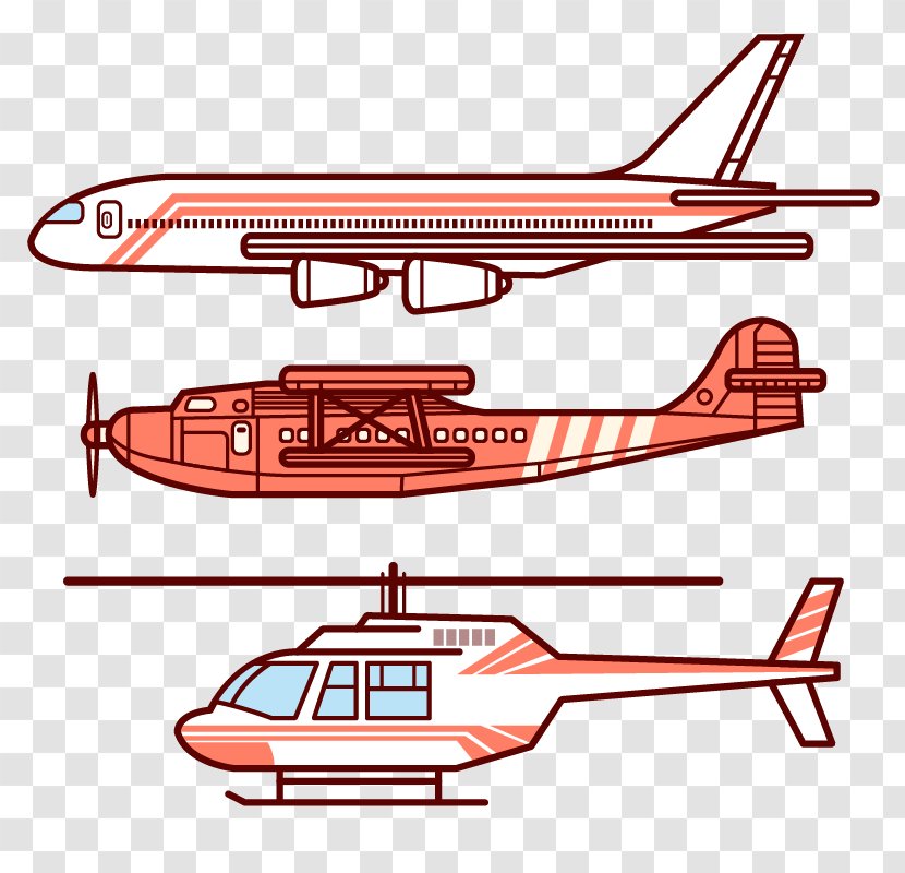 Airplane Aircraft Helicopter Clip Art - Vector Material Download Transparent PNG