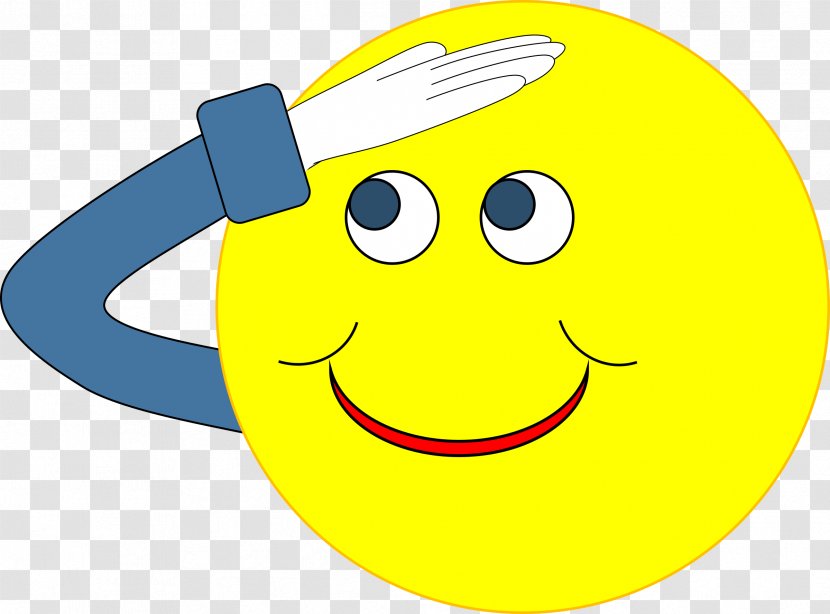 Salute Smiley Emoticon Clip Art - Yellow Transparent PNG