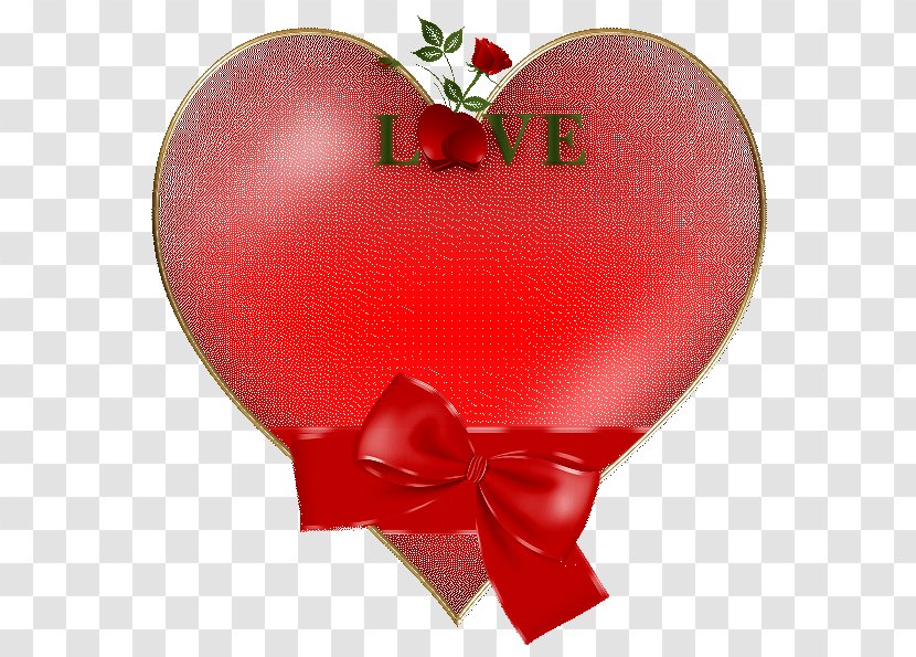 Red Hearts With Bow And Rose Clipart - Tree - Silhouette Transparent PNG