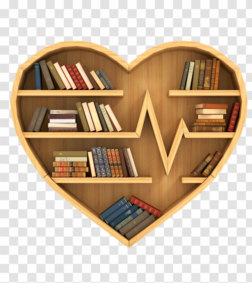 Bookcase Stock Photography Royalty-free Clip Art - Shutterstock - Heart-shaped Bookshelf Transparent PNG