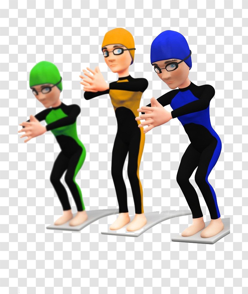 Cartoon Relay Race Icon - Joint - Swimming Transparent PNG