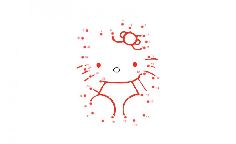 Hello Kitty Coloring Book Drawing Connect The Dots Cartoon - Tree Transparent PNG