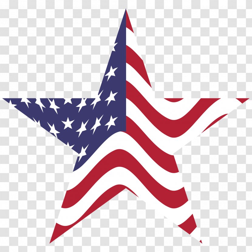 United States Of America Flag The Clip Art Openclipart - Star Transparent PNG