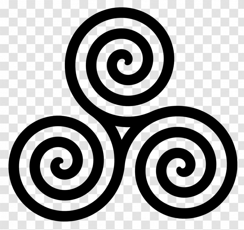 Triskelion Spiral Clip Art - Black And White - Celtic Triple Transparent PNG