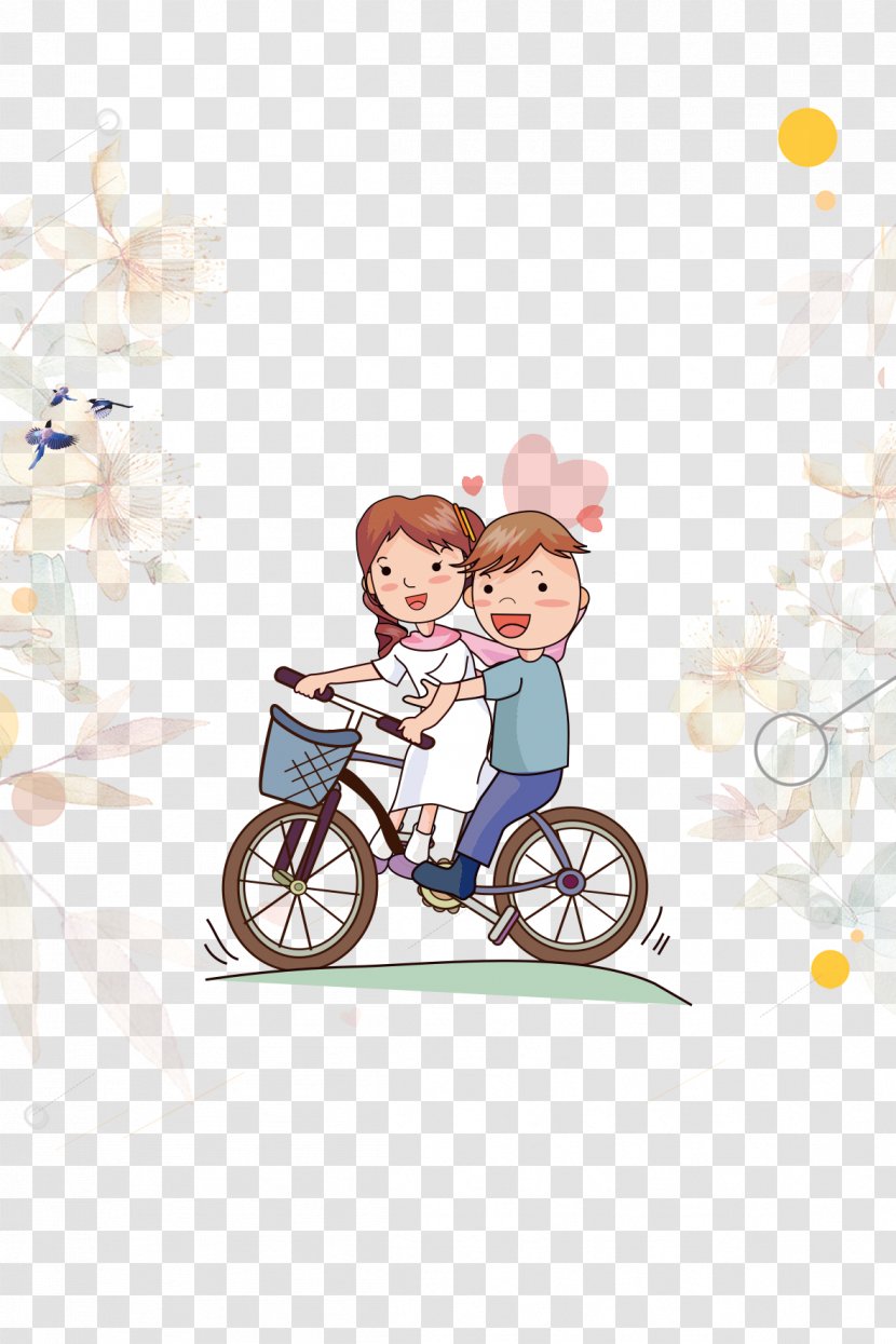 Cartoon Love Drawing - Fictional Character - Valentine's Day Background Map Transparent PNG