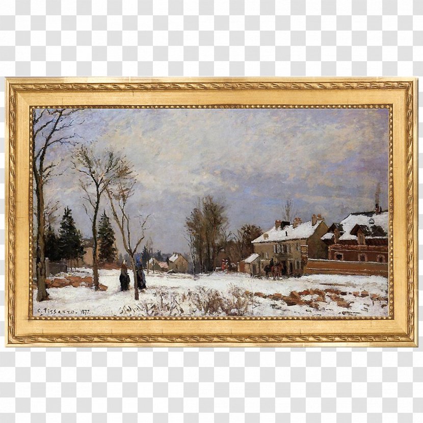 Painting The Road To Versailles At Louveciennes From Saint Germain, Louveciennes. Snow Effect Saint-Germain - Impressionism Transparent PNG