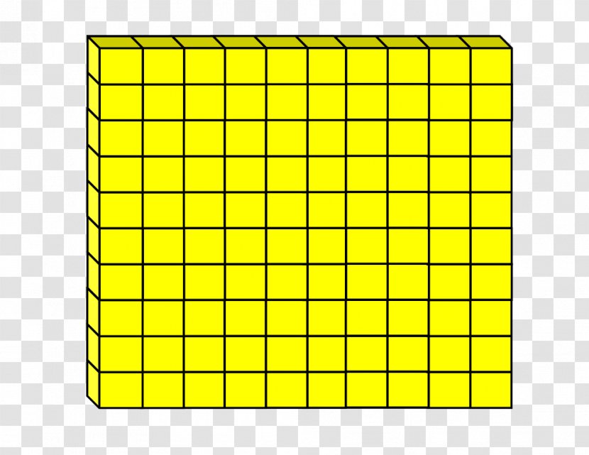 Base Ten Blocks Nonpositional Numeral System Decimal Cube Clip Art - Third Grade - Hundred Transparent PNG